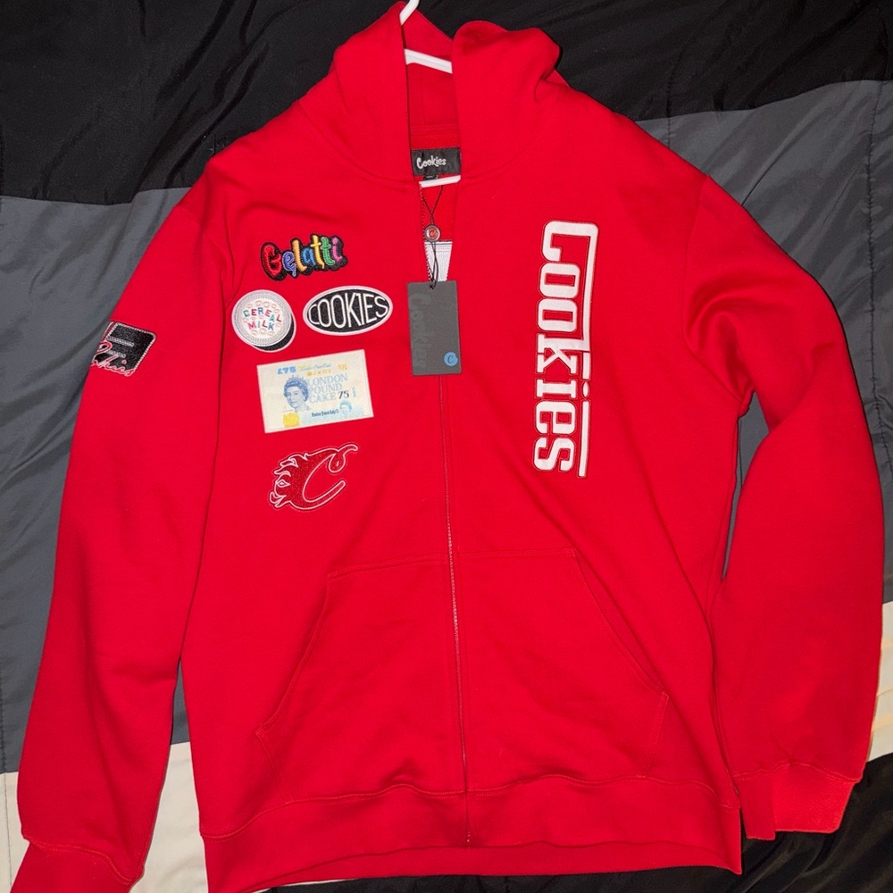 Cookies Men's Red Zip-Up Hoodie